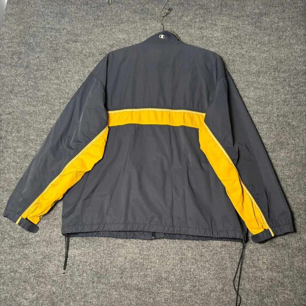 Champion Windbreaker Jacket Men's XL Gray‎ Yellow Colorblock Vintage